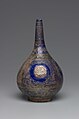 Bottle ca. 1300. Stonepaste with pigment and gilding over glaze. Yale University Art Gallery