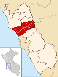 Location of Huaral in the Lima Region