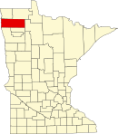 马歇尔县在明尼苏达州的位置
