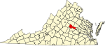 State map highlighting Goochland County
