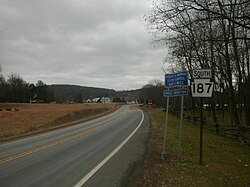 PA 187 southbound in Windham Township