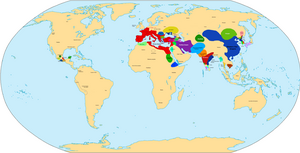 公元1年的世界地图。