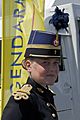 Gendarmerie nationale cadet in full uniform. Notice the attente keeping the epaulette onto the shoulder.