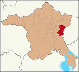 Map showing Elmadağ District in Ankara Province