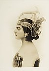 Éva Gauthier wearing a Javanese headdress