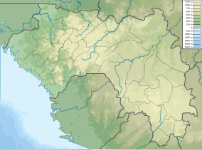 Map showing the location of Badiar National Park