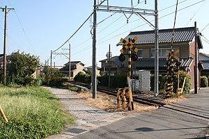 車站遺址（在路軌左邊的空地是車站遺址）