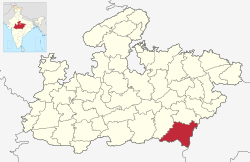 Location of Balaghat district in Madhya Pradesh