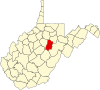 標示出厄普舍郡位置的地圖