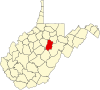 State map highlighting Upshur County