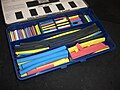 Box containing various sizes of Heat-shrink tubing.