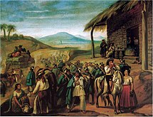 A Mexican venta in 1858, painted by Primitivo Miranda, Museo Nacional de las Intervenciones (INAH).