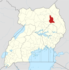 A map showing Abim District in Uganda