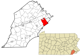 Location in Chester County and the state of Pennsylvania.