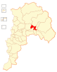 Location of the San Felipe commune in the Valparaíso Region