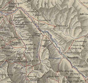 1909年地图，巴里加斯位于传统习惯线中方一侧。