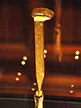 A replica of the "golden spike" used to complete the First Transcontinental Railroad