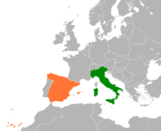 Location map for Italy and Spain.