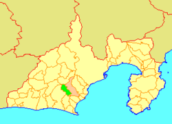 Location of Kanaya in Shizuoka Prefecture