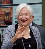 Photo of Olympia Dukakis at the unveiling of her star on the Hollywood Walk of Fame in 2013.