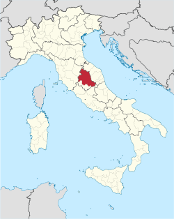 佩鲁贾省在意大利的位置