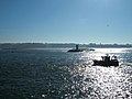 Looking across the river mouth from Foz do Douro to Vila Nova de Gaia (Atlantic Ocean on the right)