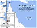 Geographical distribution of people with Torres Strait Islander Indigenous status[54]