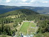 View over the bottom of the Wurmberg Ski Jump to the Großer Winterberg; the treeless strip to the left indicates the course of the old Inner German Border; rear right is the edge of Schierke