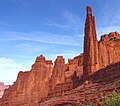 Cottontail Tower (left), Echo Tower (center), The Titan (right) viewed from the south