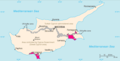 Akrotiri and Dhekelia location on Cyprus map