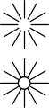 The illusion of a bright central disk (above) is destroyed by adding a darker circle (bottom).