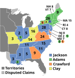 Electoral map, 1824 election