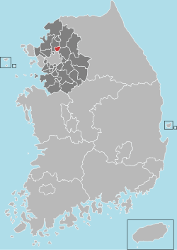 议政府市在韩国及京畿道的位置