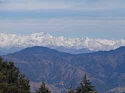 Views of snow covered mountains from Kufri