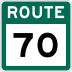 Route 70 marker