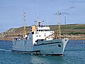 Scillonian III approaching St Mary's harbour