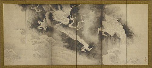 Sotatsu, Dragons and Clouds, early 1600s