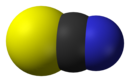 Space-filling model of the thiocyanate anion