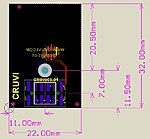 CRUVI PCB template CR99003 22 × 32 LS