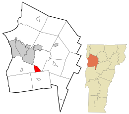 Location in Chittenden County and the state of Vermont.