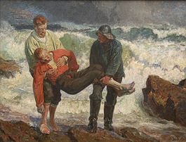 The drowned is carried ashore (1913)