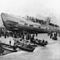 A World War I U-boat draws a crowd after grounding on the Falmouth coast in 1921