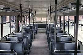 Interior of a Pullman-Standard trolley bus