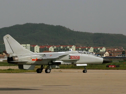 JH-7A of the People's Liberation Army Air Force seen at Yantai Laishan International Airport