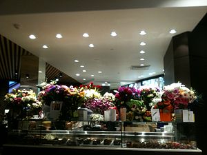 Floral tributes at the Lindt café in Westfield Miranda