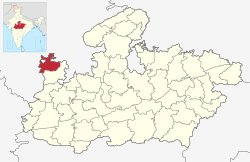 Location of Neemuch district in Madhya Pradesh