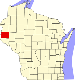 Map of Wisconsin highlighting Saint Croix County