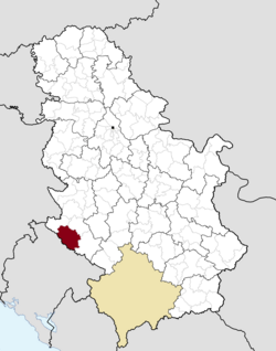 Location of the municipality of Prijepolje within Serbia