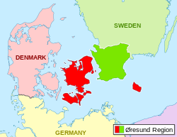 Map of the Øresund region (before 2018)