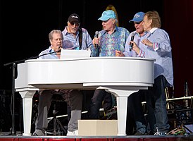 The Beach Boys during the band's 2012 reunion. From left: Brian Wilson, David Marks, Mike Love, Bruce Johnston and Al Jardine.